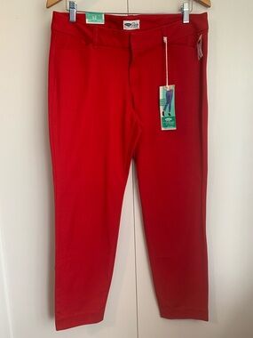 🆕 Old Navy Robbie Red The Pixie Ankle Length Cotton Pants Size 12 Regular